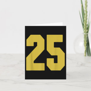 Oud Goud Zwart Nummer 25 Jersey Speler Uniform #25 Kaart