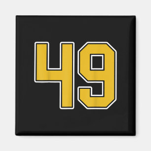 Oud Goud Zwart Wit Sport Nummer 49 Jersey Unifo Magneet