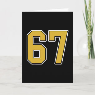 Oud Goud Zwart Wit Sport Nummer 67 Jersey Unifo Kaart