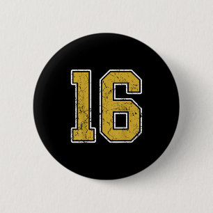 Oud Goud Zwart Wit SRTS Nummer 16 Jersey Uniform Ronde Button 5,7 Cm