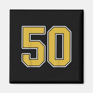 Oud Goud Zwart Wit Srts Nummer 50 Jersey Uniform Magneet
