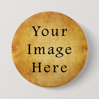 oud goudperkamentpapier blanco ronde button 7,6 cm