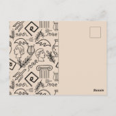 Oud-Griekense lijnkunstpatroon Briefkaart (Achterkant)