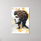Oud Grieks man omgeven door glanzend goudmarmer Canvas Afdruk (Voorkant)
