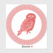 Oud Grieks Ontwerp Athena's Uil Sticker (Vel)
