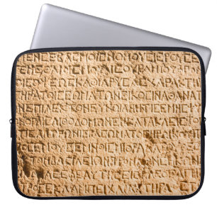 oud Grieks schrijven gegrift op steen Laptop Sleeve
