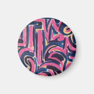 Oud-Griekse Graffiti-Handgeschilderde Abstracte Ku Magneet