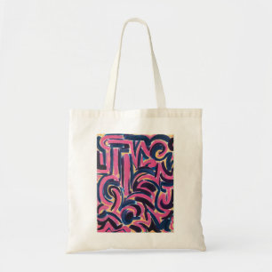 Oud-Griekse Graffiti-Handgeschilderde Abstracte Ku Tote Bag