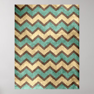 oud grijs papier, effect chevron zigzag poster