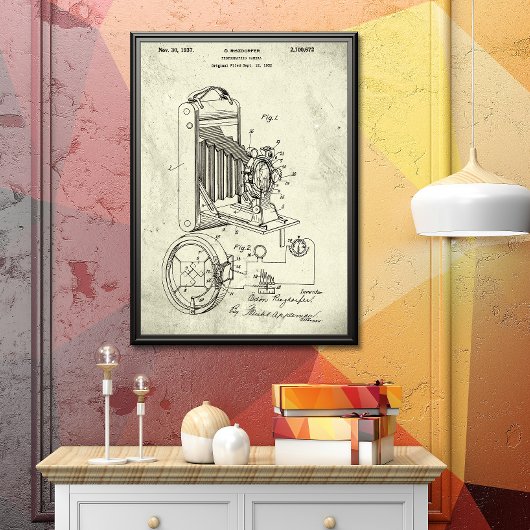 Oud Groenachtig | Fotografisch camera patent Poster