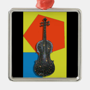 Oud hand schilderde Violin Metalen Ornament