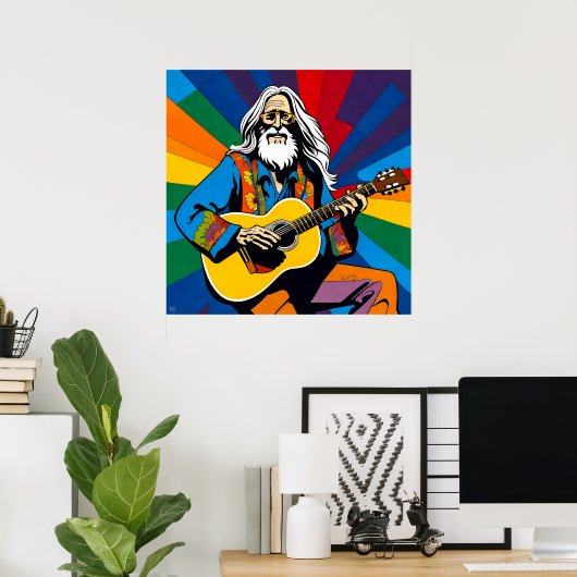 Oud Hippy Poster (Thuiskantoor)