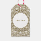 Oud-historisch verjaardagsfeest thema cadeaulabel (Achterkant)