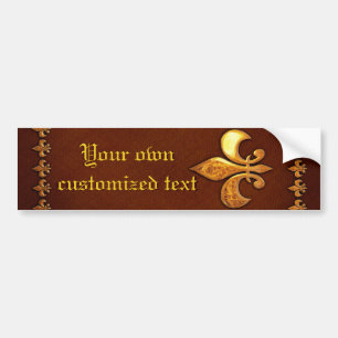 oud Hoesje van leder met gouden vloour-de-lys - Bumpersticker