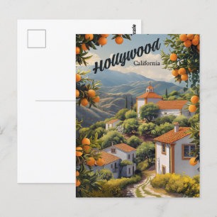 Oud Hollywood Californië: Oranje bosjes wachten Briefkaart