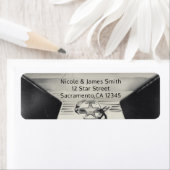  Oud Hollywood Zwart & Wit Custom Favor Etiket (Insitu)