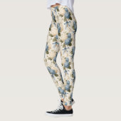 Oud Hortensia Boeket Patroon Leggings (Links)