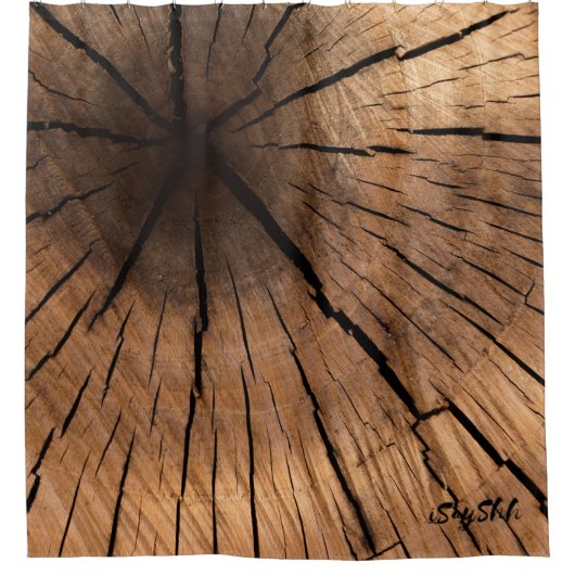 Oud hout douchegordijn (Voorkant)