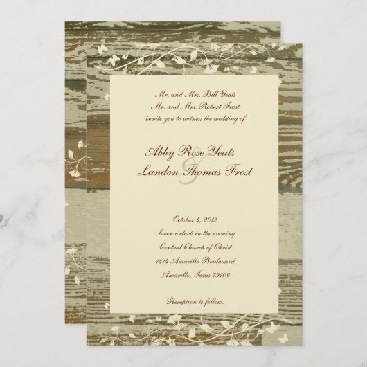 Oud hout - gouden tint kaart (Voorkant / Achterkant)