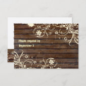 Oud hout Rsvp met enveloppen (Voorkant / Achterkant)