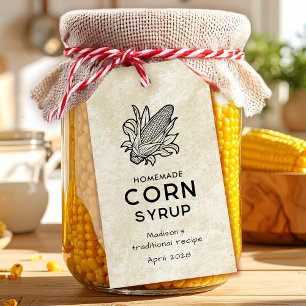 Oud huisgemaakte maïssiroop pantry label cadeaulabel