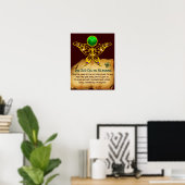 Oud Iers "Blessing Parchment with Gold Butterfly" Poster (Thuiskantoor)