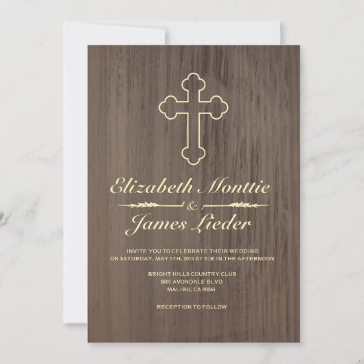 Oud Iron Cross Wedding Invitations Kaart (Voorkant)