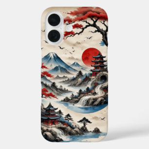 Oud Japans landschap Kyoto periode omslag iPhone 16 Hoesje
