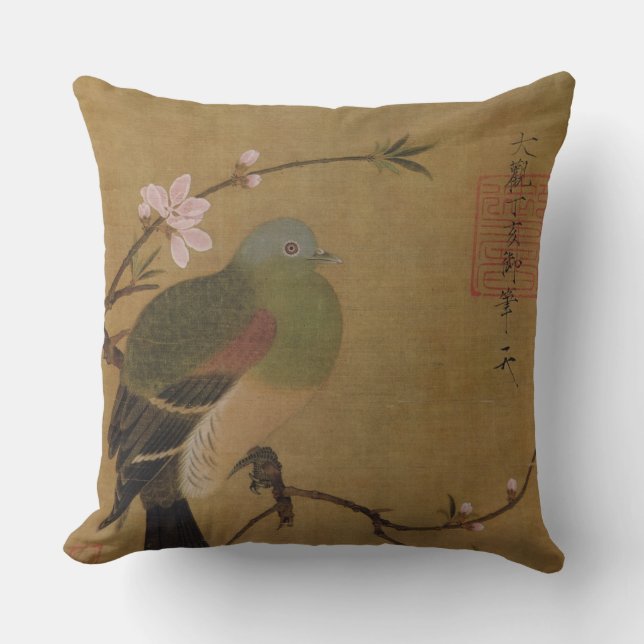  oud Japans schilderen van een wilde vogel Kussen (Voorkant)