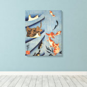 Oud Japans Zee Levensschilderij circa 1800s Canvas Afdruk (Insitu (Houten vloer))