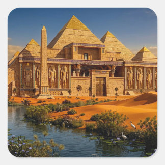 Oud Kasteel uit het Verschroeiende Zand Vierkante Sticker
