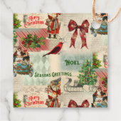 Oud Kerst Collage Bedankjes Labels (Achterkant)