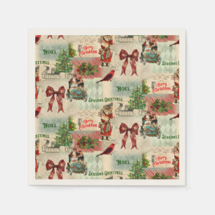 Oud Kerst Collage Servet