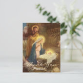 Oud kerst dank je briefkaart (Staand voorkant)