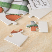 Oud Kerst Gingham Hond Knuffel Dier Legpuzzel (Zijkant)