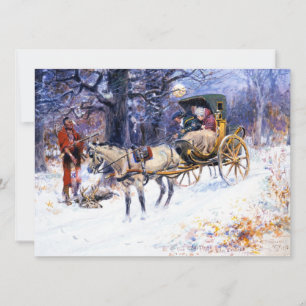 Oud Kerstfeest in New England (door Charles Russel Kaart
