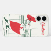 Oud kerstfeest, Kerstman Chef en kalkoen Case-Mate iPhone Case (Achterkant (horizontaal))