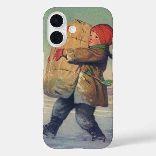 Oud Kerstfeest, Kind met Groot Pakket Case-Mate iPhone Case (Achterkant)