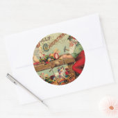 Oud Kerstfeest Ronde Sticker (Envelop)
