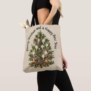 Oud Kerstfeest, Versierde Victoriaanse Boom Draagtas