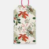 Oud Kerstgroen Patroon Cadeaulabel (Achterkant)