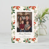 Oud Kerstgroen Patroon Feestdagenkaart (Staand voorkant)