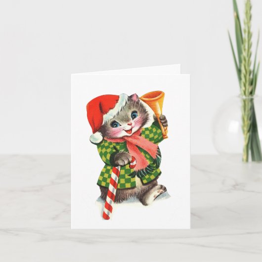 Oud Kerstkatje Kaart (Voorkant)