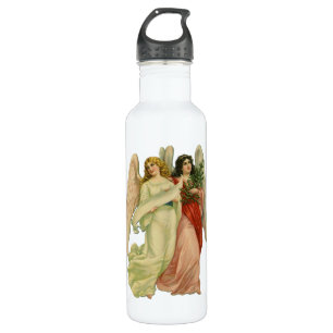 Oud Kerstmis, Antieke Victoriaanse Engel Die Cut Waterfles