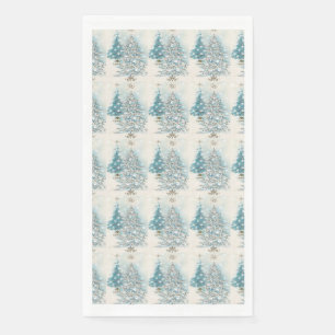 Oud Kerstmis Blauw & Zilver Elégante Dennenboom Servet