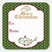Oud Kerstmis Cadeautag Sticker (Voorkant)