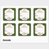 Oud Kerstmis Cadeautag Sticker (Vel)