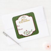 Oud Kerstmis Cadeautag Sticker (Envelop)