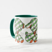 Oud Kerstmis Gingham Hond Knuffel Mok (Voorkant links)