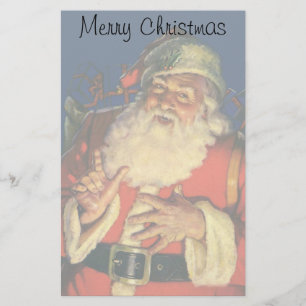 Oud Kerstmis, jolige Kerstman met Speelgoed Briefpapier